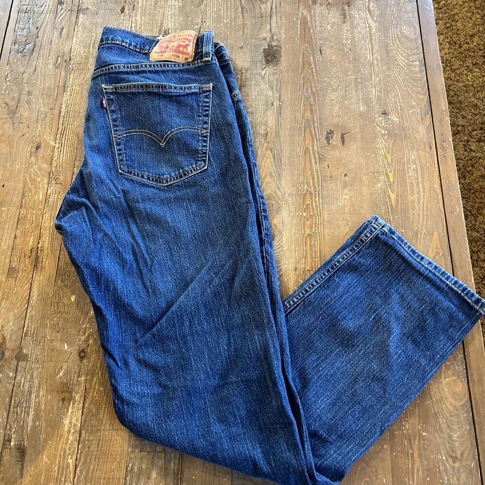 Levis 559 Relaxed Straight Leg Mens Dark Wash Denim Jeans Blue W36 L34